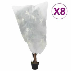 vidaXL 8 db növényvédő huzat zsinórral 70 g/m² 0, 8 x 0, 8 m kép