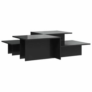 vidaXL 2 db magasfényű fekete szerelt fa dohányzóasztal kép