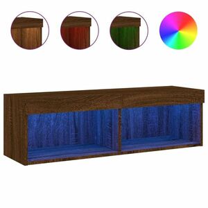 vidaXL barna tölgy színű TV-szekrény LED-világítással 100 x 30 x 30 cm kép