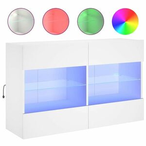vidaXL fehér fali TV-szekrény LED-világítással 98, 5x30x60, 5 cm kép