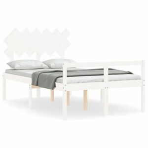 vidaXL fehér tömör fa ágy időseknek fejtámlával Small Double kép