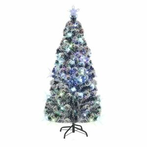 vidaXL száloptikás megvilágított karácsonyfa állvánnyal 180 cm kép