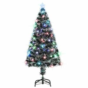 vidaXL száloptikás megvilágított karácsonyfa állvánnyal 120 cm kép