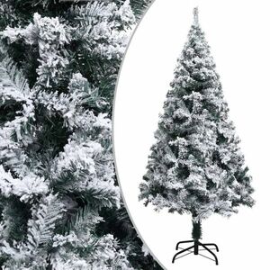 vidaXL zöld PVC műkarácsonyfa hóval 150 cm kép