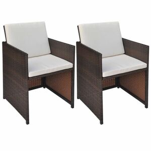 vidaXL 2 db barna polyrattan kerti szék hát- és ülőpárnával kép