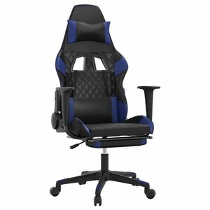 vidaXL kék műbőr gamer szék lábtartóval kép