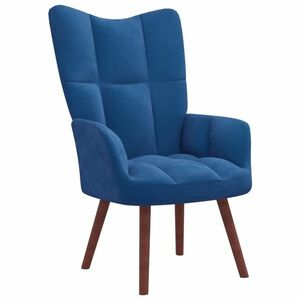 vidaXL kék bársony dönthető fotel kép