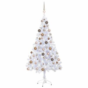 vidaXL megvilágított műkarácsonyfa 230 ággal gömb szettel 120 cm kép