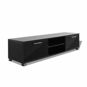 vidaXL magasfényű fekete TV-szekrény 120 x 40, 5 x 35 cm kép