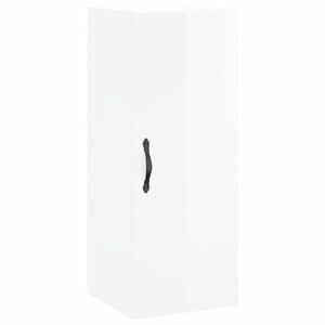 Magasfényű fehér szerelt fa fali szekrény 34, 5x34x90 cm kép