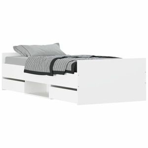 vidaXL fehér ágykeret fej- és lábtámlával 90 x 200 cm kép