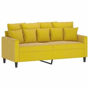vidaXL kétszemélyes sárga bársony kanapé 140 cm kép