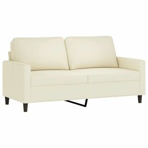 vidaXL kétszemélyes krémszínű bársony kanapé 140 cm kép