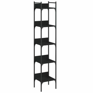 vidaXL 5 szintes fekete szerelt fa könyvespolc 35 x 30 x 174 cm kép