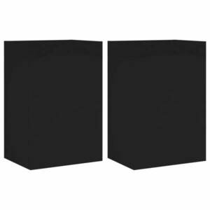 vidaXL 2 db fekete szerelt fa fali TV-szekrény 40, 5 x 30 x 60 cm kép