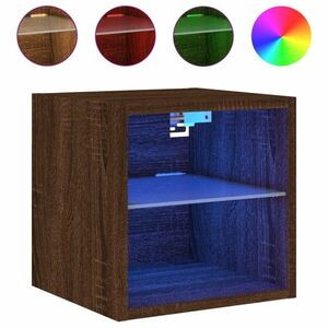 vidaXL barna tölgy színű fali TV-szekrény LED-ekkel 30 x 28, 5 x 30 cm kép