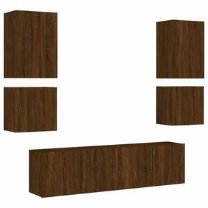 vidaXL 6 darab barna tölgyszínű szerelt fa TV-bútor kép