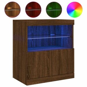vidaXL barna tölgy színű tálalószekrény LED-ekkel 60 x 37 x 67 cm kép