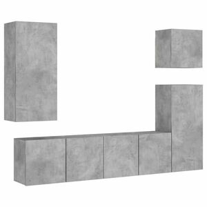 vidaXL 5 darab betonszürke szerelt fa fali TV-bútor kép