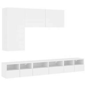 vidaXL 5 darab fehér szerelt fa fali TV-szekrény kép