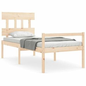 vidaXL tömör fa ágy időseknek fejtámlával Small Single kép