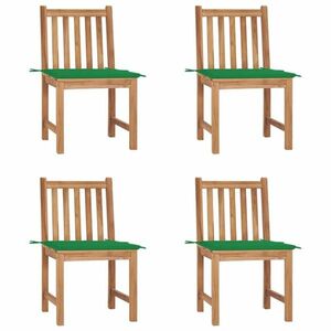 vidaXL 4 db tömör tíkfa kerti szék párnákkal kép