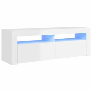 vidaXL magasfényű fehér TV-szekrény LED lámpákkal 120 x 35 x 40 cm kép