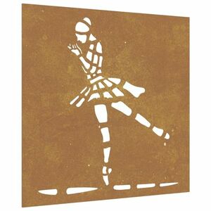 vidaXL balett-táncos mintás corten acél kerti faldísz 105 x 55 cm kép