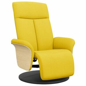 vidaXL világossárga szövet dönthető fotel lábtartóval kép