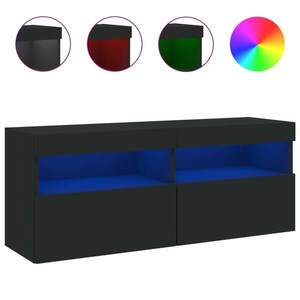 vidaXL fekete fali TV-szekrény LED-világítással 100x30x40 cm kép
