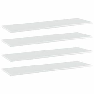 vidaXL 4 db magasfényű fehér forgácslap könyvespolc 100 x 30 x 1, 5 cm kép