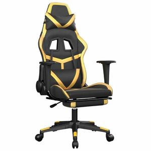 vidaXL aranyszínű műbőr gamer szék lábtartóval kép
