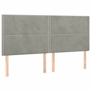 vidaXL 4 db világosszürke bársony fejtámla 100x5x78/88 cm kép