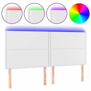 vidaXL fehér műbőr LED-es fejtámla 180x5x118/128 cm kép