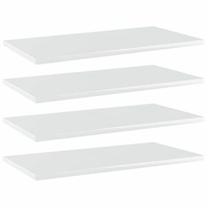 vidaXL 4 db magasfényű fehér forgácslap könyvespolc 60 x 30 x 1, 5 cm kép