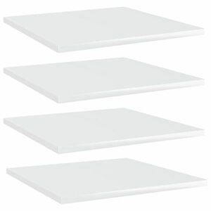 vidaXL 4 db magasfényű fehér forgácslap könyvespolc 40 x 40 x 1, 5 cm kép
