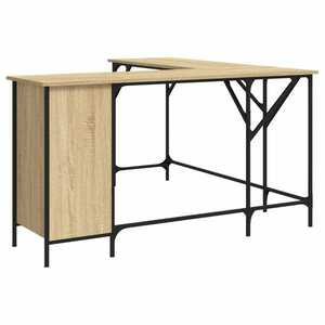 vidaXL sonoma-tölgyszínű szerelt fa íróasztal 141x141x75 cm kép