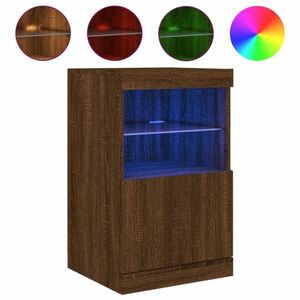 vidaXL barna tölgy színű tálalószekrény LED-ekkel 41 x 37 x 67 cm kép