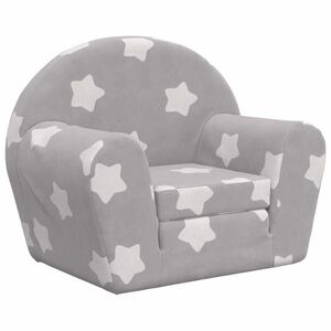 vidaXL világosszürke csillagmintás puha plüss gyerek kanapéágy kép