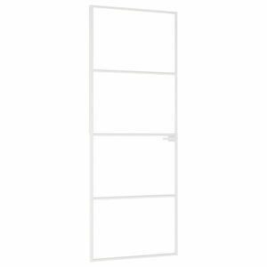 vidaXL fehér edzett üveg és alumínium vékony beltéri ajtó 76x201, 5 cm kép
