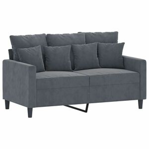 Kétszemélyes sötétszürke bársony kanapé 120 cm kép