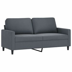 Kétszemélyes sötétszürke bársony kanapé 140 cm kép
