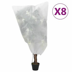 vidaXL 8 db növényvédő huzat zsinórral 70 g/m² 0, 8 x 1, 2 m kép