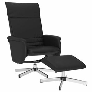 vidaXL fekete dönthető műbőr fotel lábzsámollyal kép