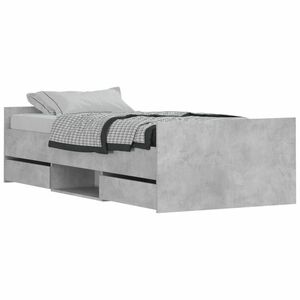 vidaXL betonszürke ágykeret fej- és lábtámlával 90 x 200 cm kép