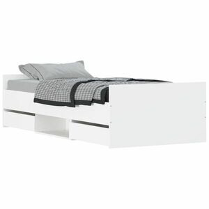 vidaXL fehér ágykeret fej- és lábtámlával 90 x 190 cm kép