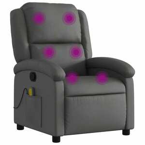 vidaXL szürke valódi bőr dönthető szék kép