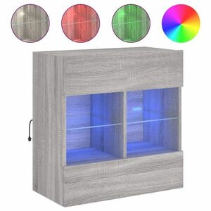 vidaXL szürke sonoma színű fali TV-szekrény LED-ekkel 58, 5x30x60, 5 cm kép
