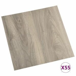 vidaXL 55 db tópszínű öntapadó PVC padlólap 5, 11 m² kép