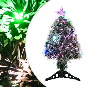 vidaXL zöld és fehér száloptikás megvilágított karácsonyfa 64 cm kép